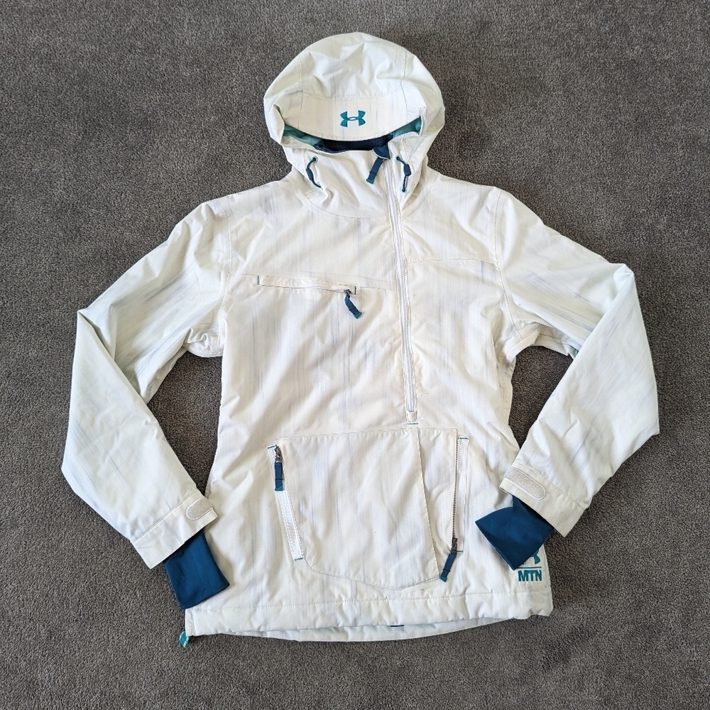Under Armour Women's December Sunlight Anorak Jacket Size Small White Blue NEW
